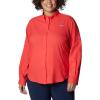 imageColumbia Sportswear Womens PlusSize Tamiami II Long Sleeve ShirtRed Hibiscus