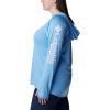 imageColumbia Womens PFG Tidal Tee Hoodie UV Protection MoistureWickingAgateSatin Pink Logo
