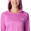 imageColumbia Womens PFG Tidal Tee Hoodie UV Protection MoistureWickingBright LavenderWhite Logo