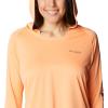 imageColumbia Womens PFG Tidal Tee Hoodie UV Protection MoistureWickingBright NectarCarbon Logo