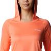 imageColumbia Womens PFG Tidal Tee Hoodie UV Protection MoistureWickingBright NectarWhite Logo