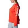 imageColumbia Womens PFG Tidal Tee Hoodie UV Protection MoistureWickingBright PoppyWhite Logo