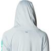 imageColumbia Womens PFG Tidal Tee Hoodie UV Protection MoistureWickingCirrus GreyElectric Turquoise Logo