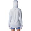 imageColumbia Womens PFG Tidal Tee Hoodie UV Protection MoistureWickingCirrus GreyOcean Blue Logo