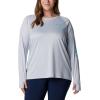 imageColumbia Womens PFG Tidal Tee Hoodie UV Protection MoistureWickingCirrus GreyOcean Blue Logo