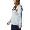 imageColumbia Womens PFG Tidal Tee Hoodie UV Protection MoistureWickingCirrus GreyStormy Blue Logo