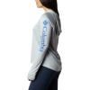 imageColumbia Womens PFG Tidal Tee Hoodie UV Protection MoistureWickingCirrus GreyStormy Blue Logo