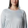 imageColumbia Womens PFG Tidal Tee Hoodie UV Protection MoistureWickingCirrus GreyStormy Blue Logo