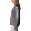 imageColumbia Womens PFG Tidal Tee Hoodie UV Protection MoistureWickingCity GreyMint Cay Logo