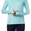 imageColumbia Womens PFG Tidal Tee Hoodie UV Protection MoistureWickingClear BlueWhite Logo