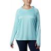 imageColumbia Womens PFG Tidal Tee Hoodie UV Protection MoistureWickingClear BlueWhite Logo