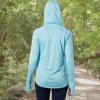 imageColumbia Womens PFG Tidal Tee Hoodie UV Protection MoistureWickingClear BlueWhite Logo
