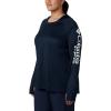 imageColumbia Womens PFG Tidal Tee Hoodie UV Protection MoistureWickingCollegiate NavyWhite Logo