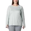 imageColumbia Womens PFG Tidal Tee Hoodie UV Protection MoistureWickingCool GreenWhite Logo