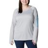 imageColumbia Womens PFG Tidal Tee Hoodie UV Protection MoistureWickingCool GreyRiptide Logo