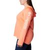 imageColumbia Womens PFG Tidal Tee Hoodie UV Protection MoistureWickingCoral GlowWhite Logo