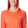 imageColumbia Womens PFG Tidal Tee Hoodie UV Protection MoistureWickingCorangeLight Coral Logo