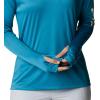 imageColumbia Womens PFG Tidal Tee Hoodie UV Protection MoistureWickingDeep MarineLight Lime Logo