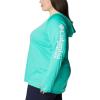imageColumbia Womens PFG Tidal Tee Hoodie UV Protection MoistureWickingElectric TurquoiseWhite Logo