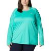 imageColumbia Womens PFG Tidal Tee Hoodie UV Protection MoistureWickingElectric TurquoiseWhite Logo
