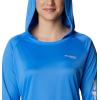 imageColumbia Womens PFG Tidal Tee Hoodie UV Protection MoistureWickingHarbor BlueKing Crab Logo