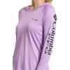 imageColumbia Womens PFG Tidal Tee Hoodie UV Protection MoistureWickingHydrangeaBlack Logo