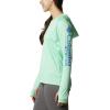 imageColumbia Womens PFG Tidal Tee Hoodie UV Protection MoistureWickingKelpStormy Blue Logo
