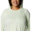 imageColumbia Womens PFG Tidal Tee Hoodie UV Protection MoistureWickingLight LimeWhite Logo