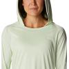 imageColumbia Womens PFG Tidal Tee Hoodie UV Protection MoistureWickingLight LimeWhite Logo