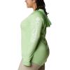 imageColumbia Womens PFG Tidal Tee Hoodie UV Protection MoistureWickingLime GlowWhite Logo