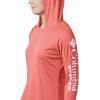 imageColumbia Womens PFG Tidal Tee Hoodie UV Protection MoistureWickingLycheeWhite Logo