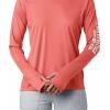 imageColumbia Womens PFG Tidal Tee Hoodie UV Protection MoistureWickingLycheeWhite Logo