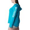 imageColumbia Womens PFG Tidal Tee Hoodie UV Protection MoistureWickingOcean TealWhite Logo