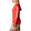 imageColumbia Womens PFG Tidal Tee Hoodie UV Protection MoistureWickingRed HibiscusWhite Logo