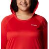 imageColumbia Womens PFG Tidal Tee Hoodie UV Protection MoistureWickingRed SparkWhite Logo