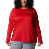 imageColumbia Womens PFG Tidal Tee Hoodie UV Protection MoistureWickingRed SparkWhite Logo