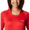 imageColumbia Womens PFG Tidal Tee Hoodie UV Protection MoistureWickingRed SparkWhite Logo
