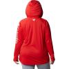 imageColumbia Womens PFG Tidal Tee Hoodie UV Protection MoistureWickingRed SparkWhite Logo