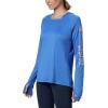 imageColumbia Womens PFG Tidal Tee Hoodie UV Protection MoistureWickingStormy BlueLight Coral Logo