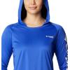 imageColumbia Womens PFG Tidal Tee Hoodie UV Protection MoistureWickingTanzaniteWhite Logo