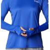 imageColumbia Womens PFG Tidal Tee Hoodie UV Protection MoistureWickingTanzaniteWhite Logo