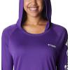 imageColumbia Womens PFG Tidal Tee Hoodie UV Protection MoistureWickingVivid PurpleWhite Logo