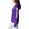 imageColumbia Womens PFG Tidal Tee Hoodie UV Protection MoistureWickingVivid PurpleWhite Logo