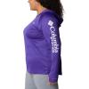 imageColumbia Womens PFG Tidal Tee Hoodie UV Protection MoistureWickingVivid PurpleWhite Logo
