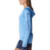 imageColumbia Womens PFG Tidal Tee Hoodie UV Protection MoistureWickingWhite CapBluebell Logo