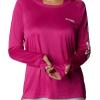 imageColumbia Womens PFG Tidal Tee Hoodie UV Protection MoistureWickingWild FuchsiaWhite Logo