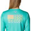 imageColumbia Womens Tidal Tee PFG Fish Flag LsElectric TurquoiseSun Glow Gradient