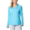 imageColumbia Womens PFG Tidal Tee Hoodie UV Protection MoistureWickingAtollWhite Logo