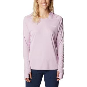 imageColumbia Womens PFG Tidal Tee Hoodie UV Protection MoistureWickingAuraWhite Logo