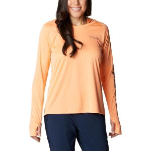 imageColumbia Womens PFG Tidal Tee Hoodie UV Protection MoistureWickingBright NectarCarbon Logo